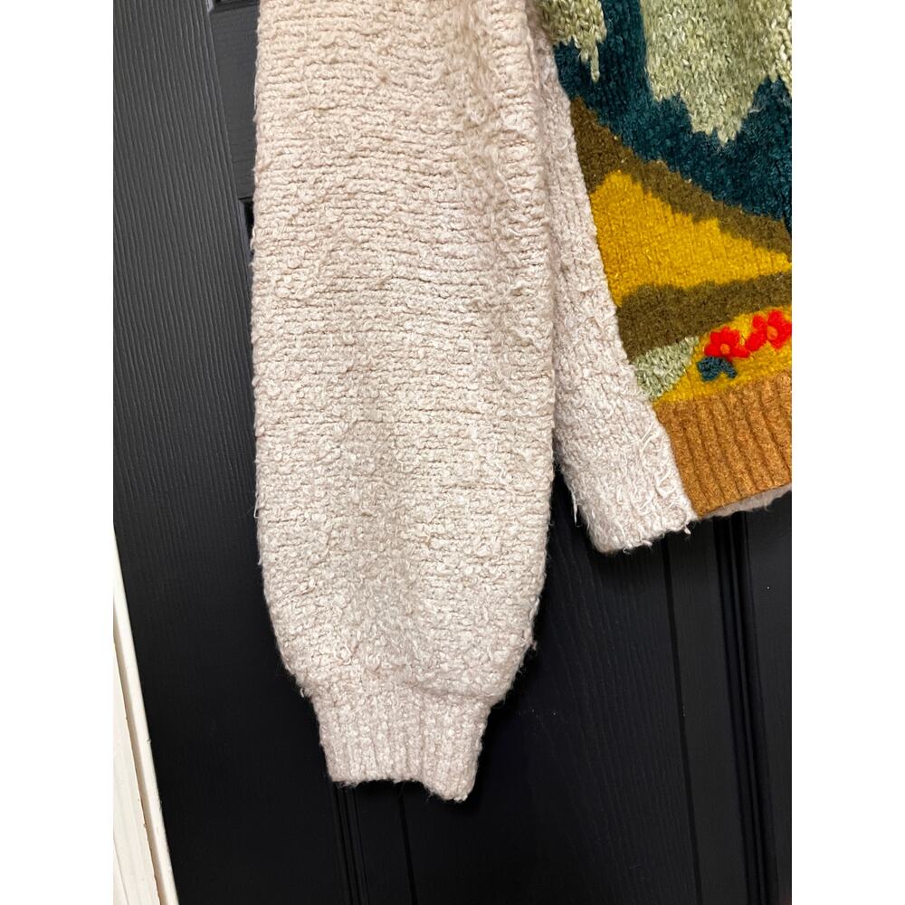 Artistic Landscape Knit Sweater - Cream and Multicolor - Picture 7 of 11